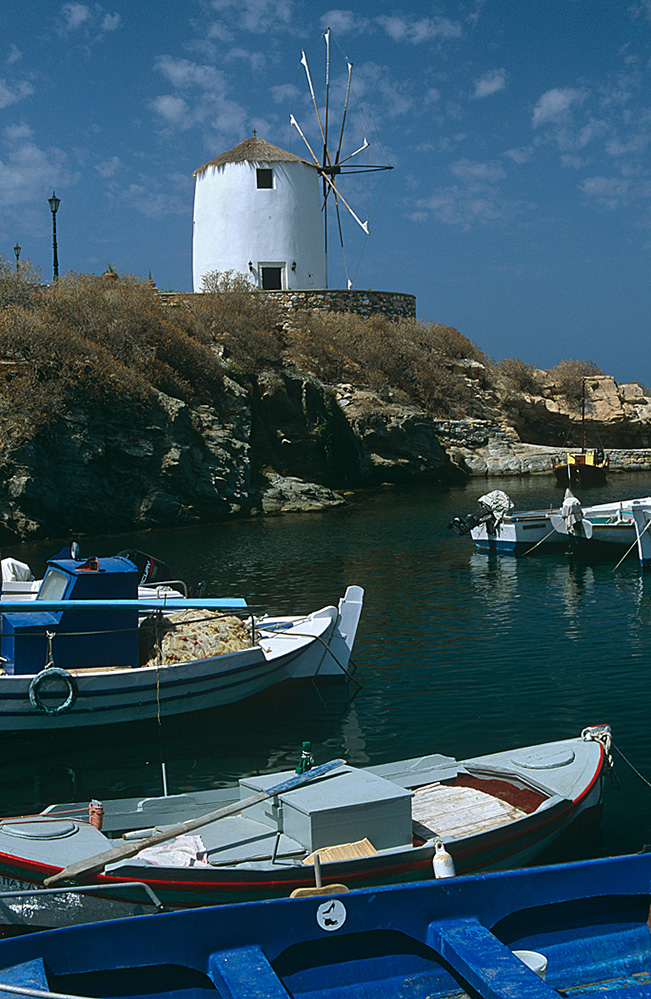 Boats and Windmill, Paroikia, Paros 